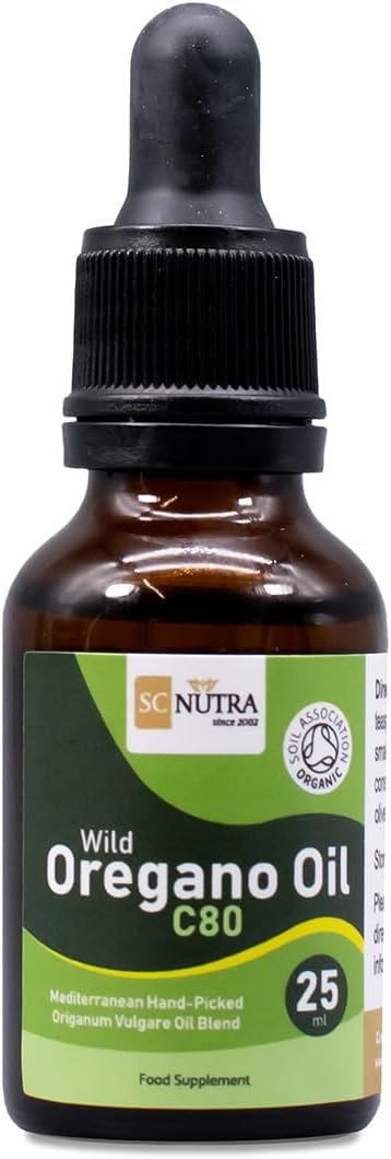 Wild Oregano Oil C80 Soil Association Certified Organic - High Strength 80% Carvacrol - Origanum Vulgare Oil | 25ml / 0.85 Fl oz