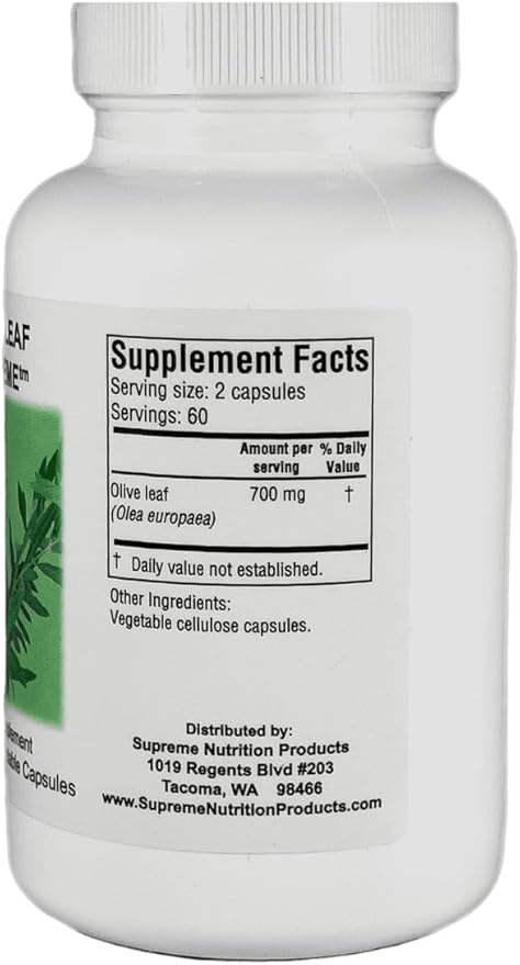 Supreme Nutrition Olive Leaf Supreme, 120 Pure Olive Leaf Vegetarian Capsules (Pack of 2)