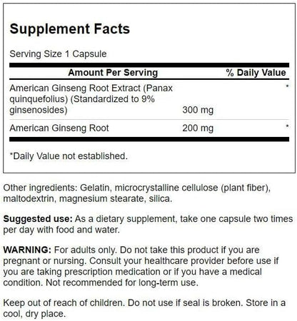 Swanson HERB American Ginseng STD 120 CAPS