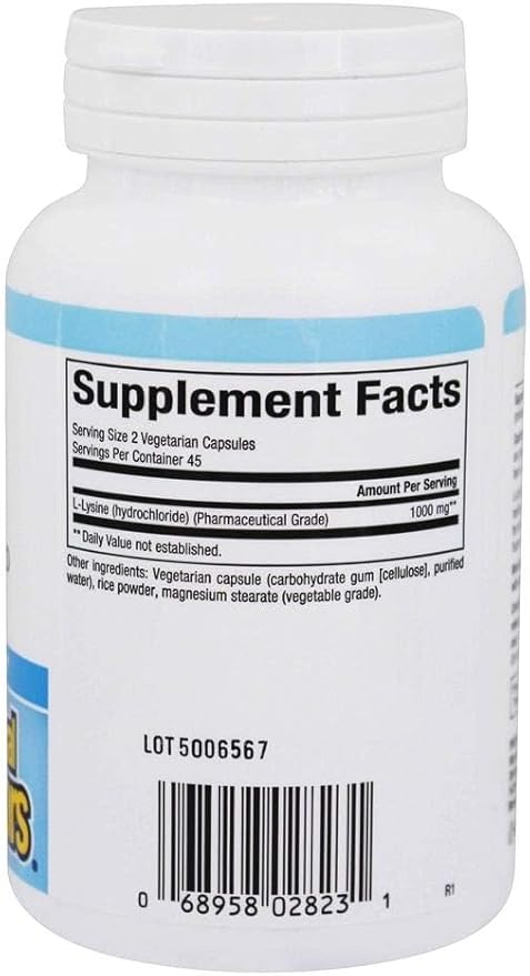 Natural Factors - L-Lysine, Supports Healthy Immune System Function, 90 Vegetarian Capsules