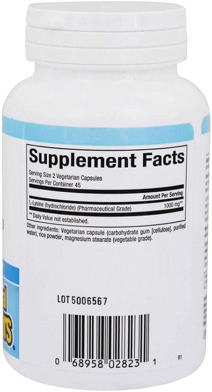 Natural Factors - L-Lysine, Supports Healthy Immune System Function, 90 Vegetarian Capsules