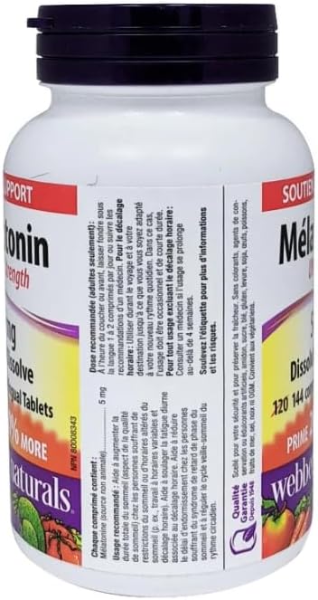 Webber Naturals Melatonin Easy Dissolve, 5 mg, 144 sublingual Tablets