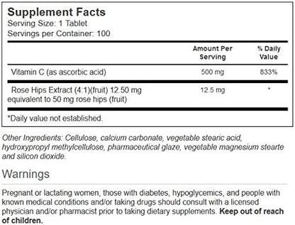 Vitacost Vitamin C with Rose Hips - Delayed Release - 500 mg - 100 Tablets