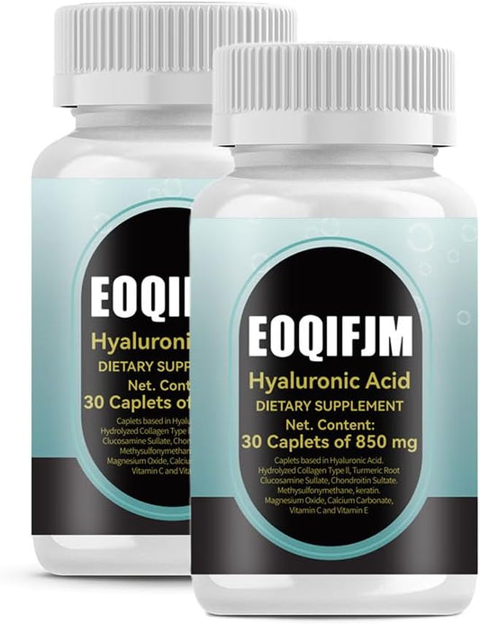 Double Strength Skin Hydration,Unavy Hyaluronic Acid,850mg High Bioavailable Dietary Hyaluronic Acid Capsules,850mg high bioavailability hyaluronic Acid. (2pc 60Caps)