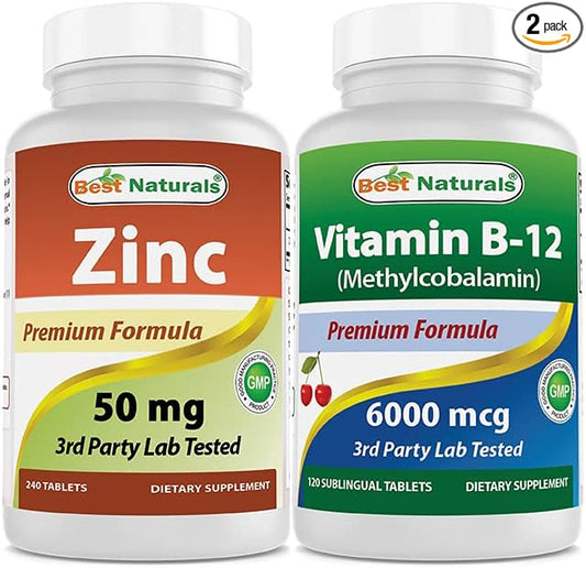 Zinc Gluconate 50mg & Vitamin B12 6000 mcg