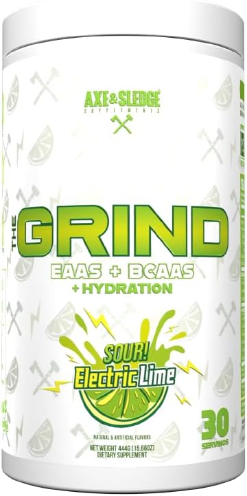 The Grind Essential Amino Acids, Branched Chain Amino Acids, 30 Servings (Sour Electric Lime)