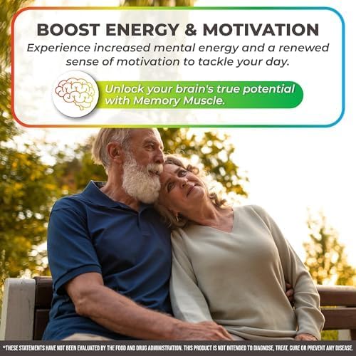 Memory Muscle - Nootropic Brain Support for Memory, Enhanced Focus & Mental Clarity - Featuring B12 for Energy