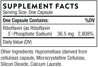 THORNE Riboflavin 5'-Phosphate - Bioactive Form of Vitamin B2 for Methylation Support* - 60 Capsules