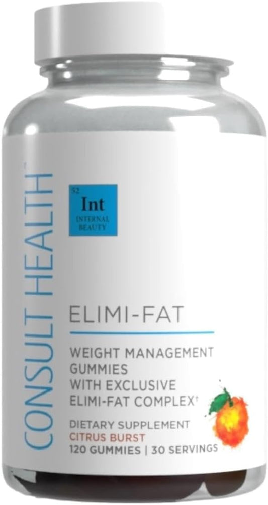 Consult Health ELIMI-Fat Weight Management Gummies - Morosil & Apple Cider Vinegar for Digestive Health - Non-Caffeine Plant-Based Supplement - Supports Weight Loss, BMI & Waist Reduction - 120 Count