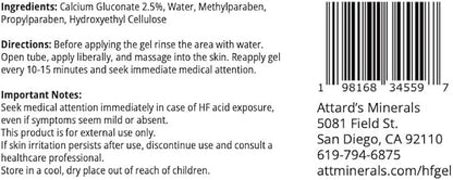 Calcium Gluconate Gel 2.5% - Hydrofluoric Acid Neutralizing Gel, 30g Tube