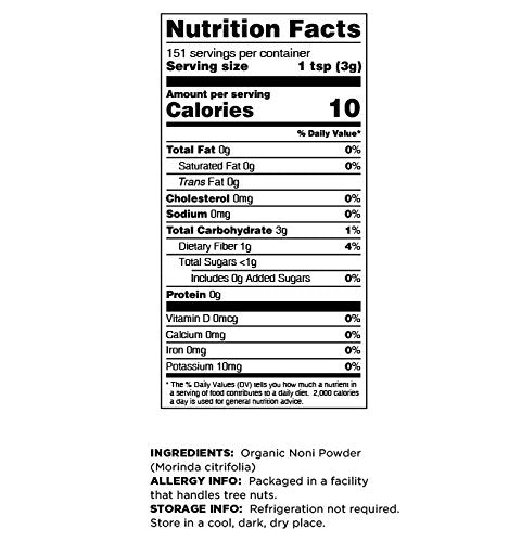 Terrasoul Superfoods Organic Noni Fruit Powder - 16 Ounces