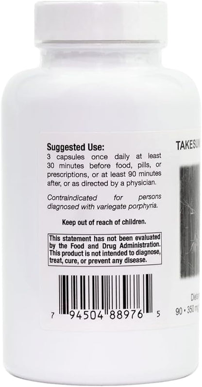 Supreme Nutrition Takesumi Supreme, 90 Pure Activated Bamboo Charcoal Vegetarian Capsules (Pack of 2)