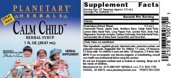 Planetary Herbals Calm Child 2.5 ml Supports Calm Focused Attention - 1 Fluid oz
