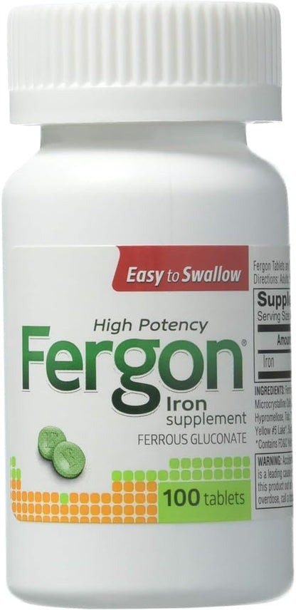 Fergon High Potency Iron Supplement, 100 Count