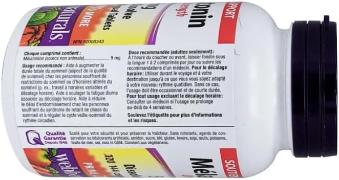 Webber Naturals Melatonin Easy Dissolve, 5 mg, 144 sublingual Tablets
