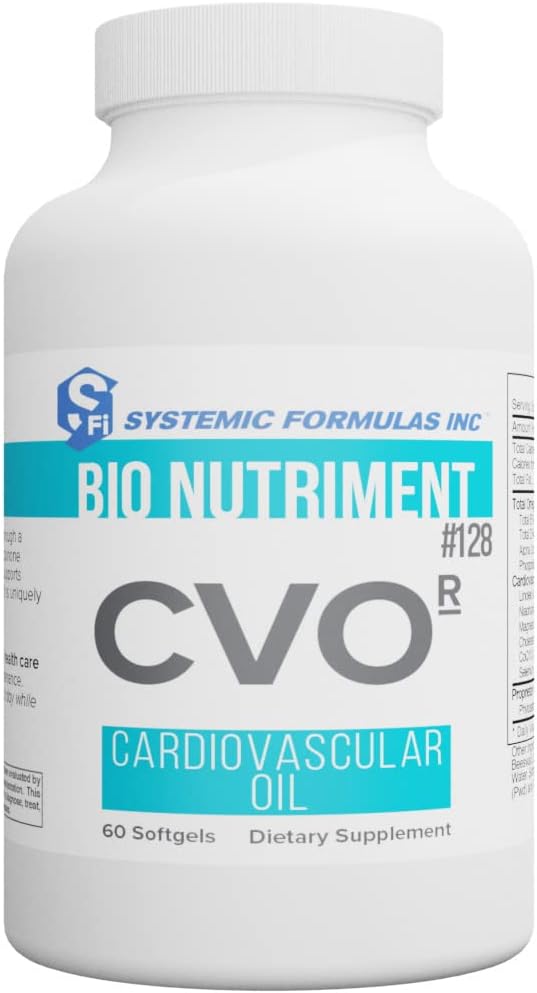 Systemic Formulas 128 CVO-R Cardiovascular Oil, 60 Softgels. Coenzyme Q10 + Krill Oil + Triglyceride Fish Oil + phytosterols. Excellent Source of EPA and DHA.