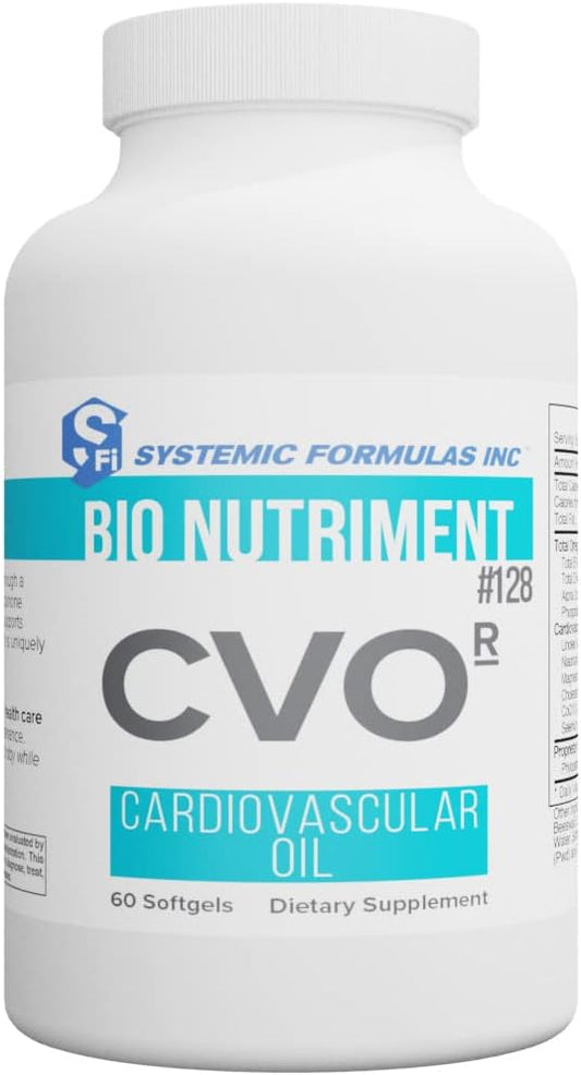Systemic Formulas 128 CVO-R Cardiovascular Oil, 60 Softgels. Coenzyme Q10 + Krill Oil + Triglyceride Fish Oil + phytosterols. Excellent Source of EPA and DHA.