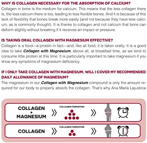Ana Maria Lajusticia | Hydrolisate Collagen Powder with Magnesium and Vitamin C |for Healthy Skin, Nails, Hair and Ligaments | Natural Energy, Strawberry Flavour 350g