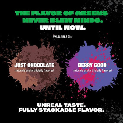 Mutant Big Greens | Green Supplement | Over 40 superfoods Land & Sea Greens – Reds, Antioxidants, phytonutrients, 1000mg spirulina – Pre & Probiotic Blend | 30 Serving – Just Chocolate