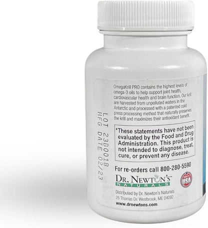 Dr. Newton’s Naturals OmegaKrill Pro EPA & DHA, Omega 3, Pristine Krill Oil – Brain, Joints, Eyes - 60 Softgels