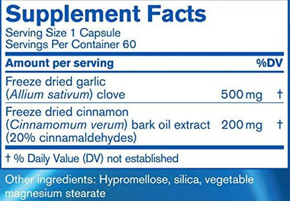 Pharmax Alli-Cinn | Garlic and Cinnamon to Support Immunity, Digestion, and Circulation | 60 Capsules