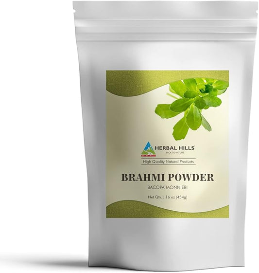 HERBAL HILLS Brahmi Powder Bacopa Monnieri Hair Care 454 GMS | 16 oz Pack of 1