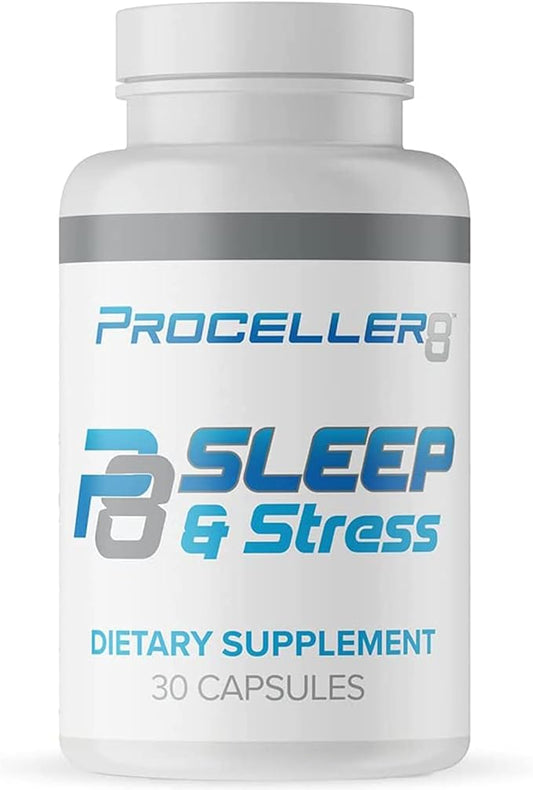 Sleep & Stress Supplement - with Affron® Spanish Saffron Extract, Ashwagandha, & Rhodiola Rosea - Improved Sleep- 30 Capsules