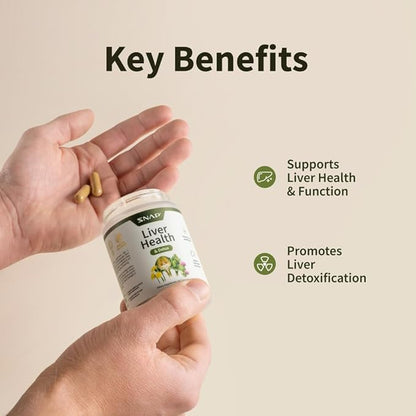 Snap Supplements Liver & Detox Support Supplement with Milk Thistle and Dandelion Leaf Extract, Vitamins, Herbs and Antioxidants Supplement for Liver Support and Digestive Health, 60 Capsules
