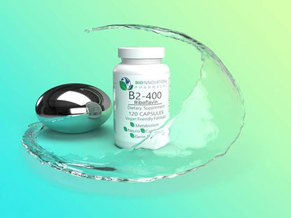 EcoIntegratives B2-400 Pure Riboflavin - Nervous System Health, Homocysteine Detox, Cardiovascular, Helps Boost Energy, Mental Clarity, Metabolism and Cell Function 120 Vegan Capsules