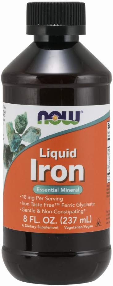 NOW Supplements, Iron Liquid 18 mg, Non-Constipating*, Essential Mineral, 8-Ounce