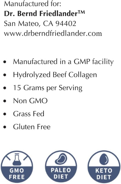 Collagen with Amino Acids 620 Grams - Non GMO •Grass fed• Made in The USA • Gluten Free