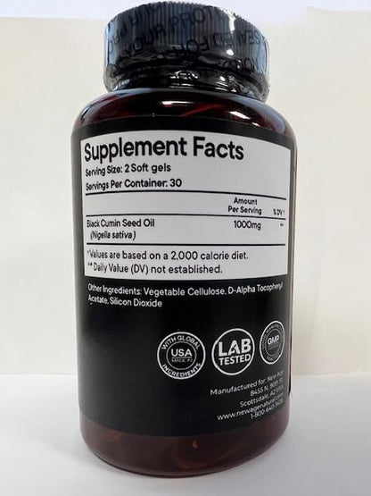 NEW AGE Black Seed Oil Softgel Capsules - Premium Cold-Pressed Nigella Sativa Producing Pure Black Cumin Seed Oil - Non-GMO & Vegetarian 90 Count (Pack of 3)