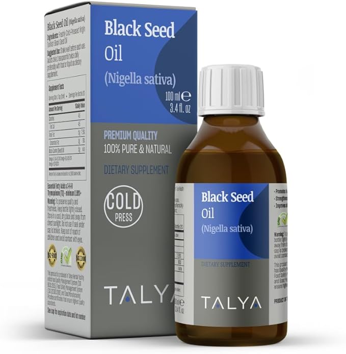 Black Seed Oil 3.4 fl. oz (100 ml) - Liquid Black Seed Oil - Dietary Supplement - Immune Support - High Thymoquinone - Cold Pressed - Pure Turkish Black Seed Oil - Non-GMO - Glass Bottle