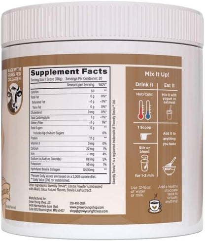 Grow Young Fitness Slim Fiber Supplement and Daily Probiotic Supplement and Chocolate Collagen Protein - Joint, Bone, and Digestion Support for Elderly