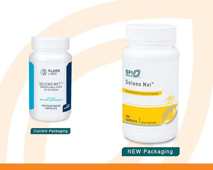 Klaire Labs Seleno Met - 200mcg Selenium as Hypoallergenic Selenomethionine, Bioavailable Antioxidant Support with No Yeast, Dairy & Gluten-Free (100 Capsules)