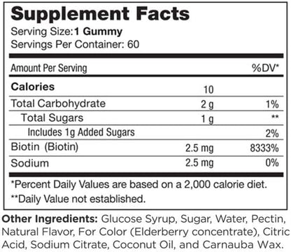 Zahler Chapter One Biotin Gummies, Hair Skin and Nails Fortifying Biotin, Certified Kosher, 60 Flavored Gummies