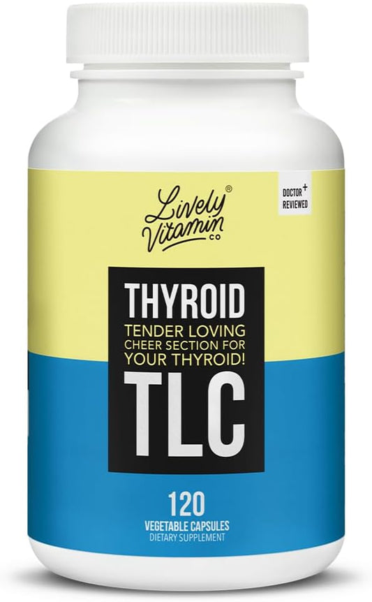LIVELY VITAMIN CO. Thyroid TLC - 3 Types of Iodine - Improved Thyroid Function & Support - Doctor Formulated - Boost Energy - Hormone Synthesis - Deficiency - Cleanse - Immune Support - 120 Capsules