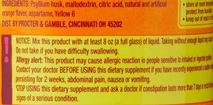 Metamucil, Daily Psyllium Husk Powder Supplement, Sugar-Free Powder, 4-in-1 Fiber for Digestive Health, Orange Flavored Drink, 114 teaspoons, 1.4 Pound (Pack of 2)