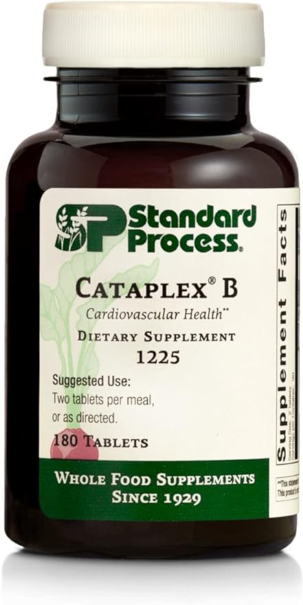 Standard Process Inc. Cataplex B - Whole Food Formula with Niacin, Vitamin B6, Thiamine, and Inositol for Heart Health, Metabolism, and Cholesterol Maintenance - 180 Tablets