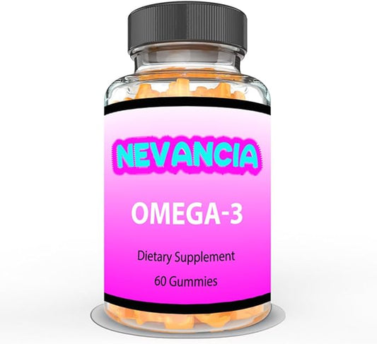 Omega-3 Gummies with DHA & EPA, Omega-3 Fish Oil, Promotes Heart & Brain Health, Eye Health, Immune Support, Natural Orange Flavour, 60 Gummies, 30-Day Supply