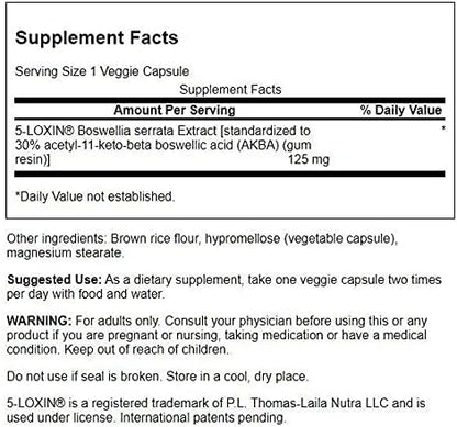 Swanson Boswellia Serrata Extract 125 mg 60 Veg Caps (2 Pack)