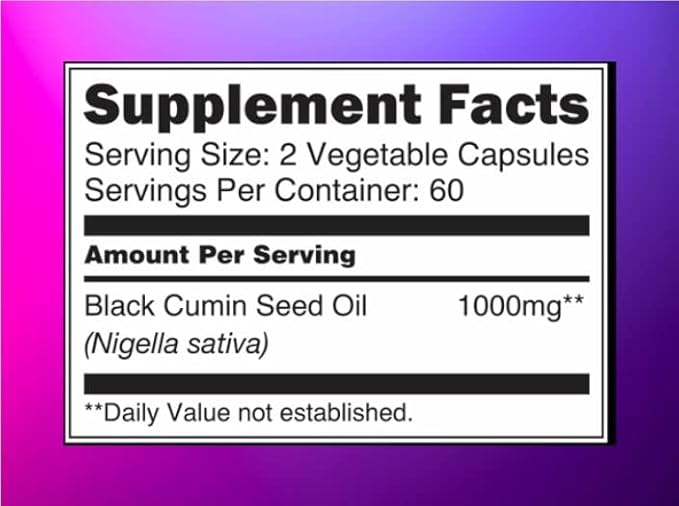 Black Seed Oil Capsules 1000mg - Premium Black Cumin Seed Oil Capsules - Black Seed Oil Liquid Pills - Virgin Cold Pressed Nigella Sativa Oil Pills - Blackseed Oil - 120 Cap (2 Month Supply)