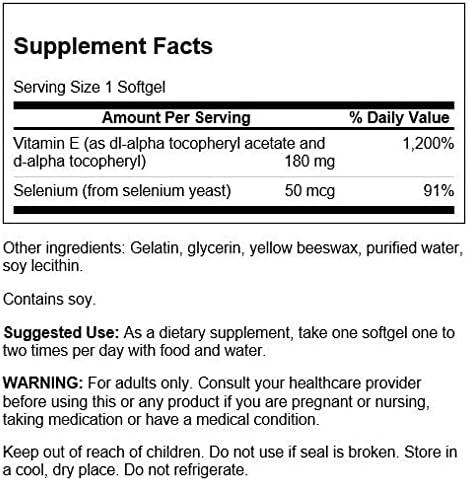 Swanson Vitamin E & Selenium 90 Sgels