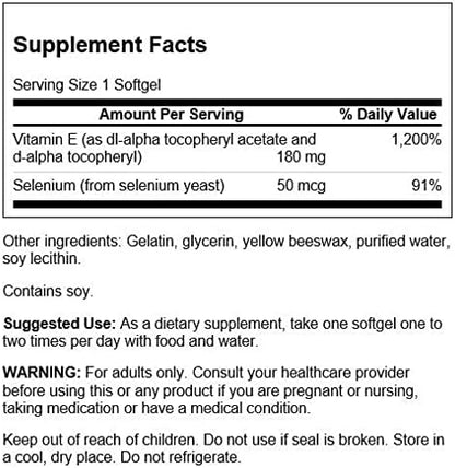 Swanson Vitamin E & Selenium 90 Sgels
