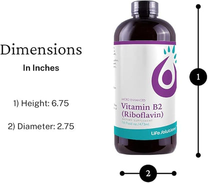 Vitamin B2 - Liquid Dietary Supplement with 50mg Riboflavin Per Serving - Highly Bioavailable, Pharmacist Formulated, Rapid-Sorb Technology for Efficient Nutrient Absorption - 16 fl oz