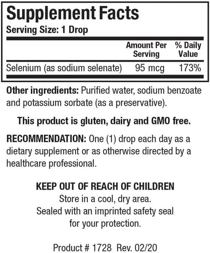 Biotics Research Aqueous Selenium Liquid Formula, 95 mcg Selenium Drop, Thyroid Gland Function, DNA Production, Cognitive Health, Potent Antioxidant 0.5 Fluid Ounces