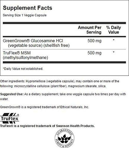 Swanson ULT GLUCOSAMINE & MSM 60 Veg Cap