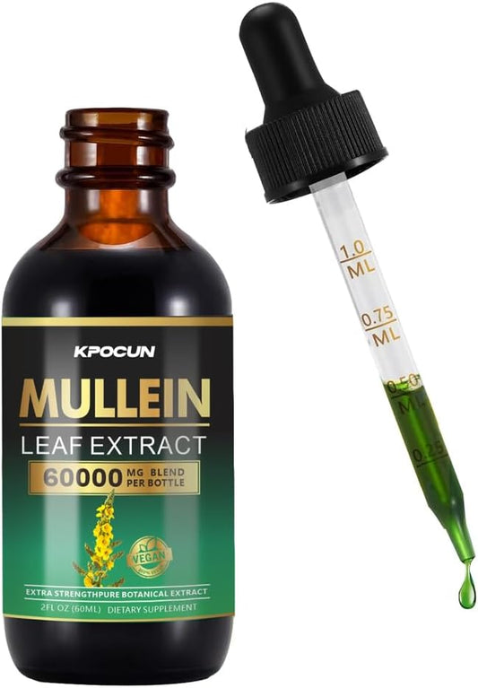 Mullein Drops for Lungs - Natural Herbal Supplement for Respiratory Health - Mullein Drops for Lungs - 2.1 fl oz- 21