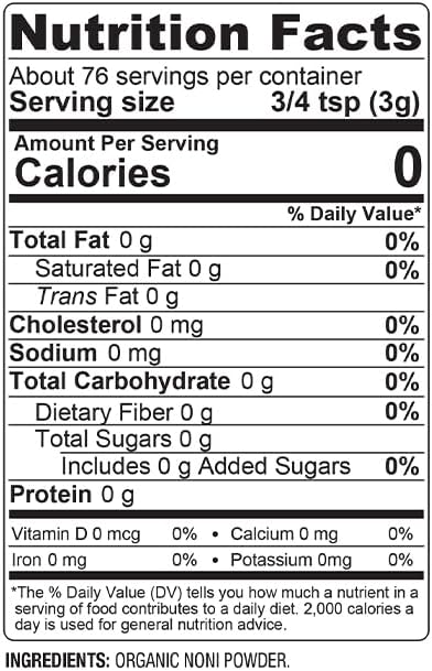 BareOrganics Noni Fruit Powder, 8 Ounce