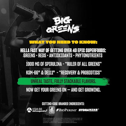 Mutant Big Greens | Green Supplement | Over 40 superfoods Land & Sea Greens – Reds, Antioxidants, phytonutrients, 1000mg spirulina – Pre & Probiotic Blend | 30 Serving – Just Chocolate